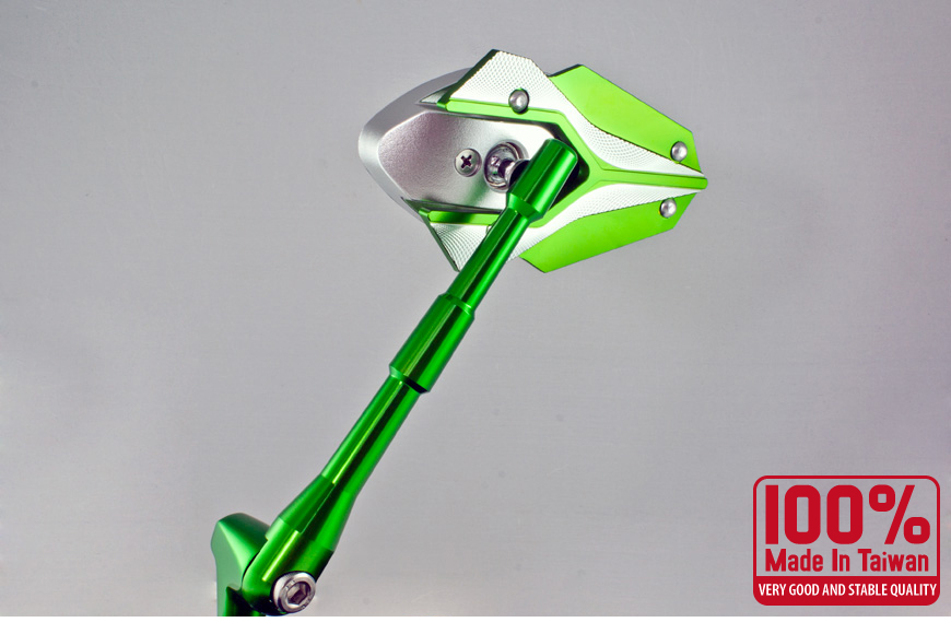 Kiwav Motorcycle Mirror Green for Bigbike 