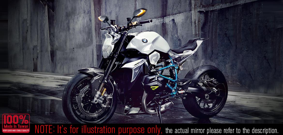 KiWAV motorcycle Two-tone LED with sequential effect mirrors Lucifer carbon for BMW Magazi
