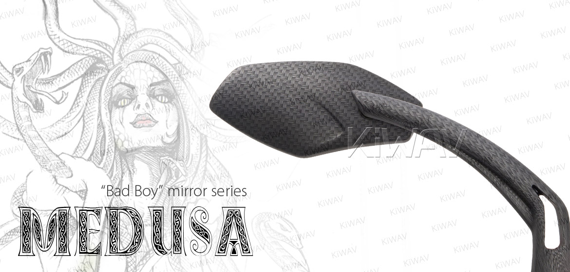 KiWAV Medusa carbon motorcycle mirrors fit scooter