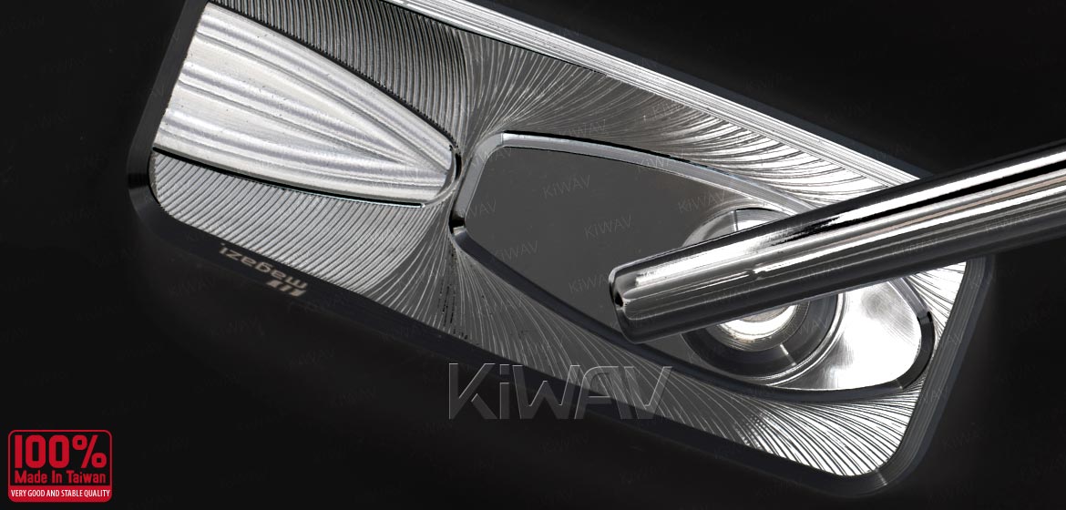 KiWAV Modern chrome motorcycle mirrors universal fit