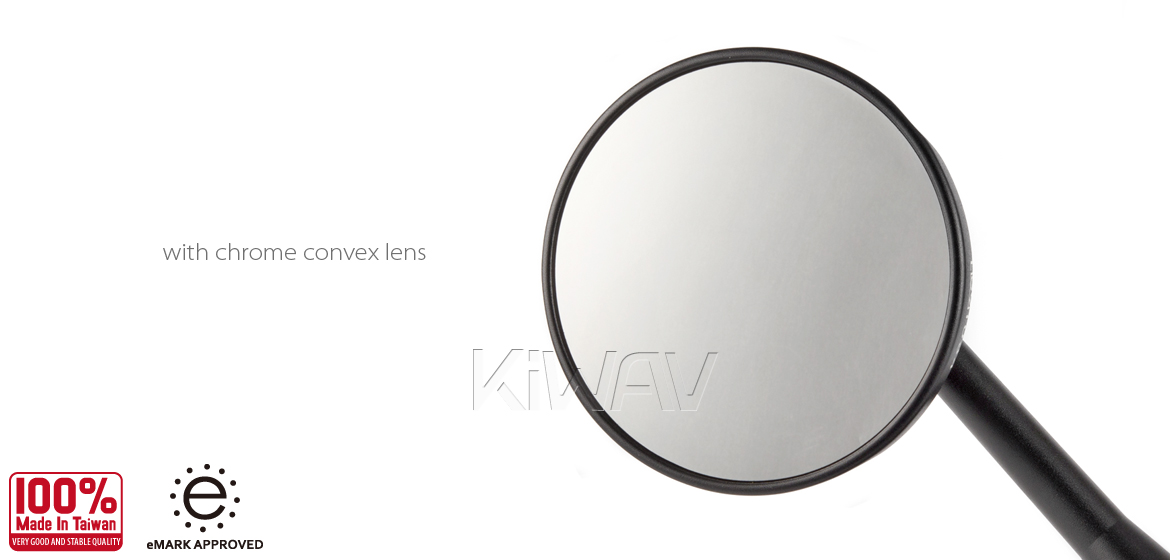 KiWAV motorcycle Retro black sportsbike mirrors with black base for Ducati Panigale