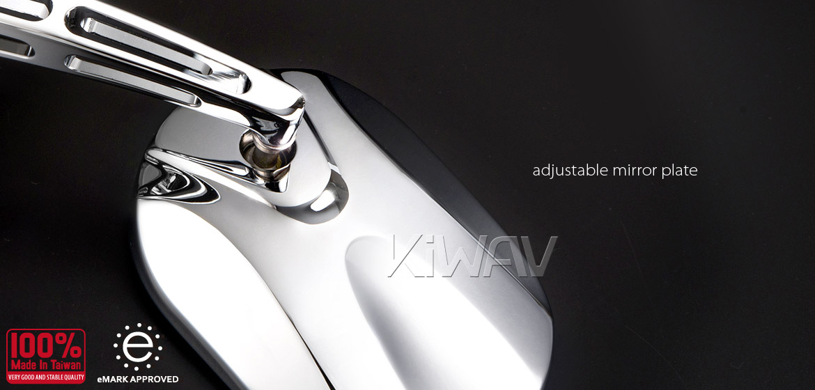 KiWAV motorcycle mirrors Stark chrome Harley Street 750 500 Magazi