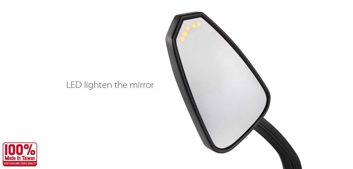 KiWAV Blinker LED black motorcycle mirrors fit harley davidson