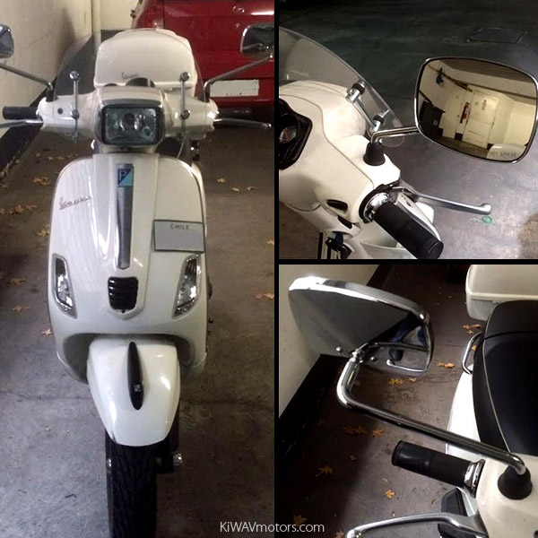 Vespa S with KiWAV FA265 Mirrors