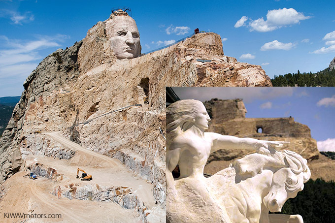 KiWAV motors 6 scenic routes - Crazy Horse Memorial