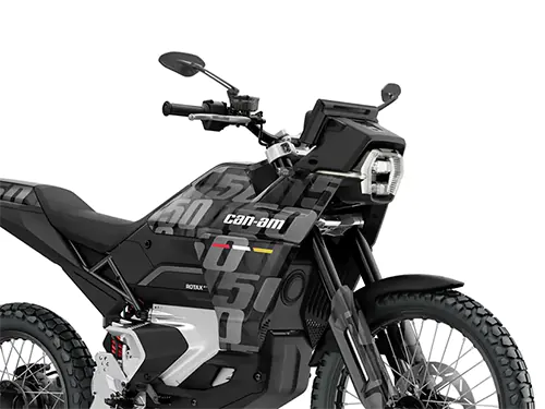 KiWAV Horus mirrors mounted on a Can-Am Origin electirc motorcycle