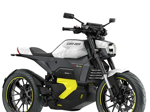 KiWAV Classic Plus mirrors mounted on a Can-Am Pulse electirc motorcycle