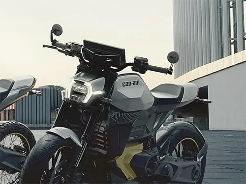 KiWAV Ojo bar end mirrors white mounted on a Pulse electirc motorcycle