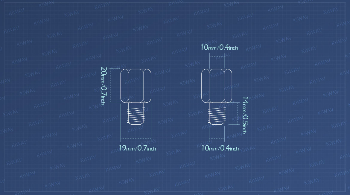 KiWAV measurement graph of 10mm to 10mm standard converter screw