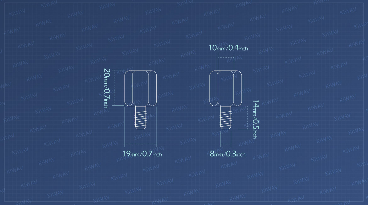 KiWAV measurement graph of 10mm to 8mm standard converter screw