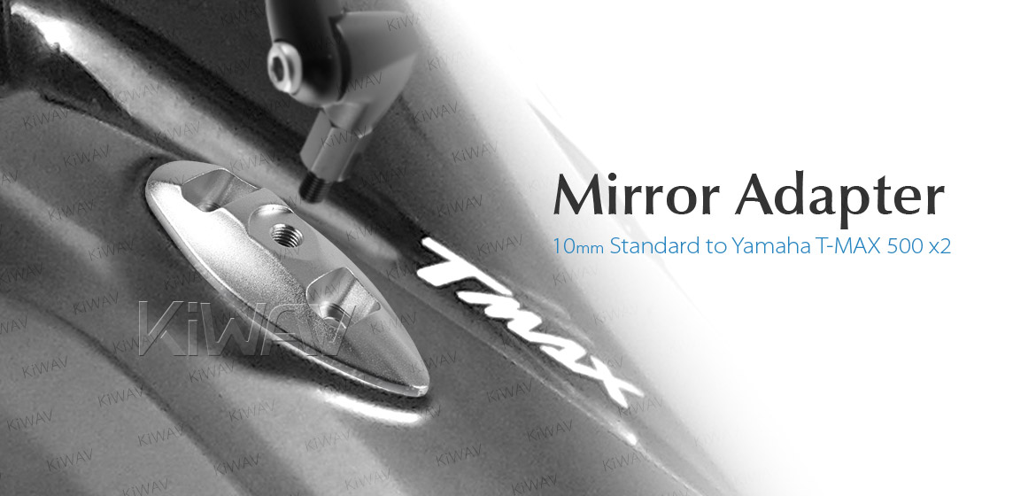 KiWAV 10mm mirror adapters for Yamaha T-MAX 500 2001-2011