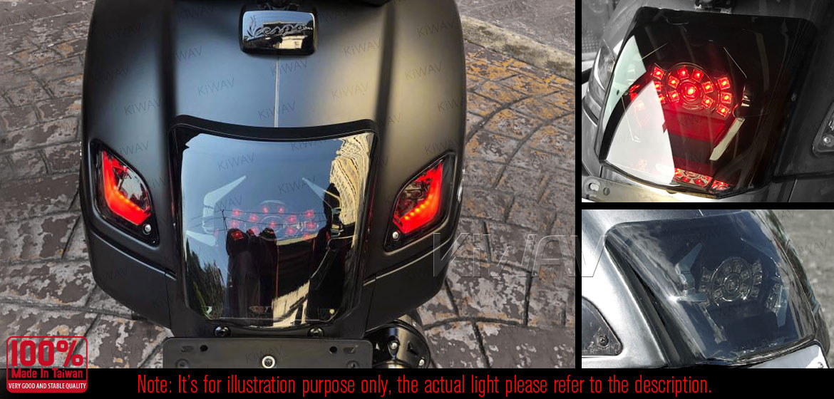 KiWAV 2320 LED tail lamp smoke black lens for Vespa GTS GTV 06~14