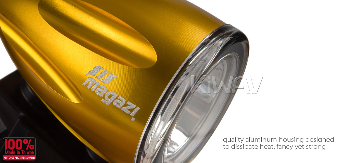 KiWAV Magazi Explorer CNC aluminum anodized gold auxiliary LED light