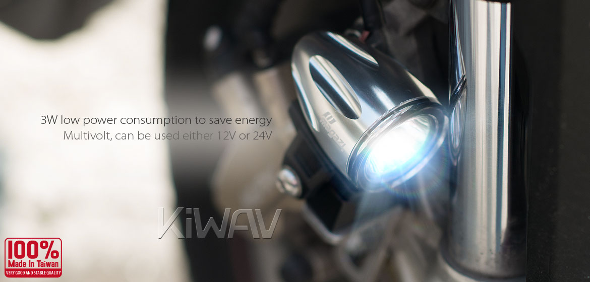 KiWAV Magazi Explorer CNC aluminum anodized silver auxiliary LED light
