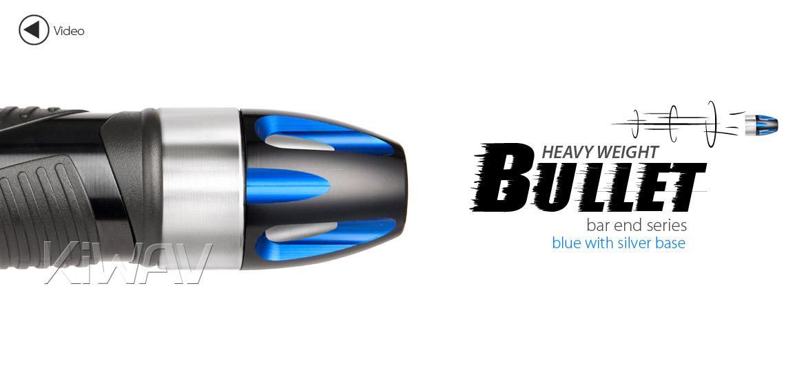 KiWAV bar ends Tower blue with silver base fit 7/8 inch 1 inch hollow handlebar Magazi