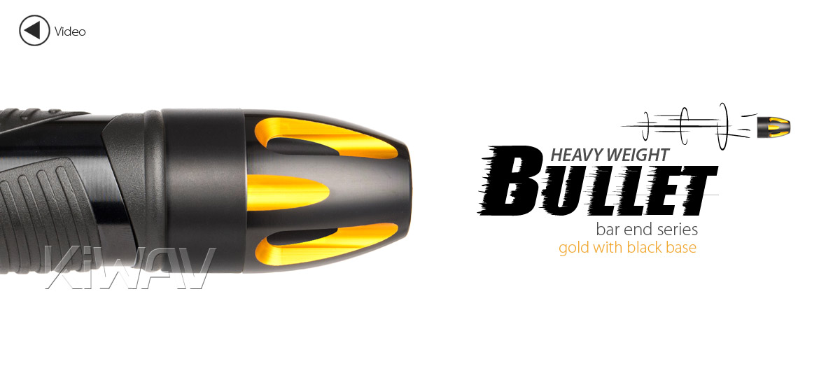 KiWAV bar ends Bullet gold with black base fit 7/8 inch 1 inch hollow handlebar Magazi