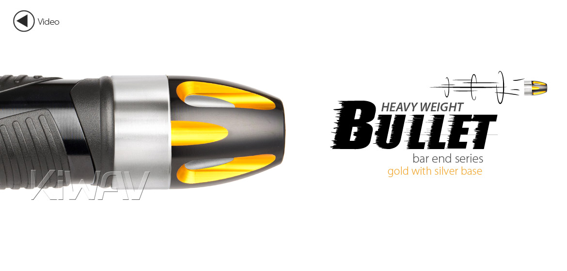 KiWAV bar ends Tower gold with silver base fit 7/8 inch 1 inch hollow handlebar Magazi