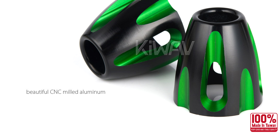KiWAV bar ends Bullet green with black base fit 7/8 inch 1 inch hollow handlebar Magazi