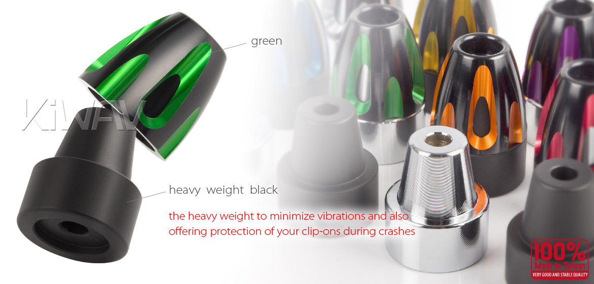 KiWAV bar ends Tower green with black base fit 7/8 inch 1 inch hollow handlebar Magazi