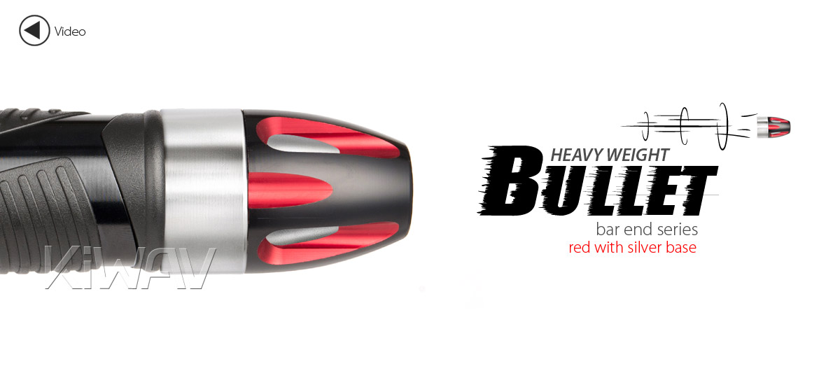 KiWAV bar ends Tower red with silver base fit 7/8 inch 1 inch hollow handlebar Magazi