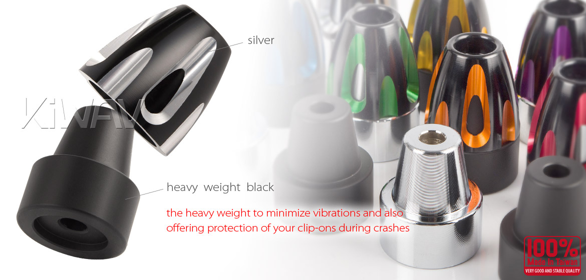 KiWAV bar ends Tower silver with black base fit 7/8 inch 1 inch hollow handlebar Magazi