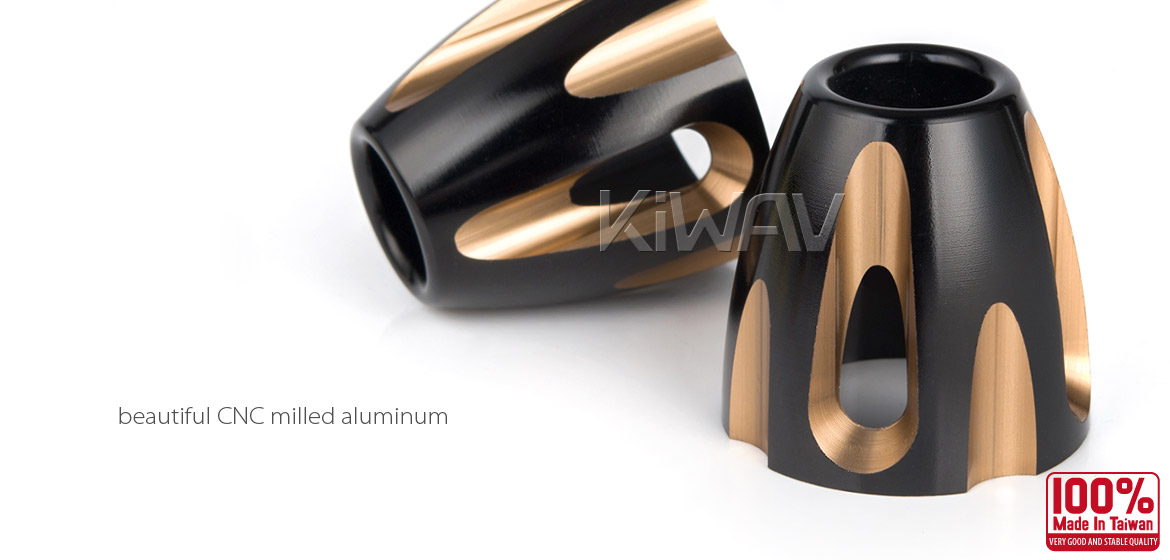 KiWAV bar ends Tower titanium gold with black base fit 7/8 inch 1 inch hollow handlebar Magazi