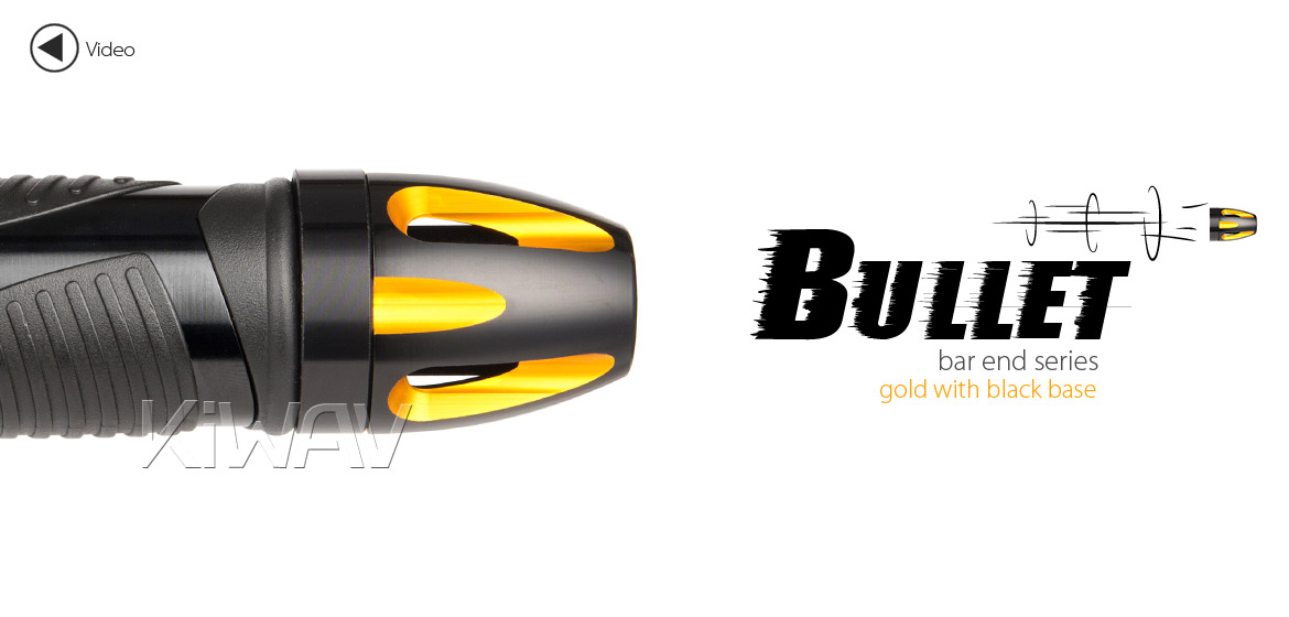 KiWAV bar ends Tower gold with black base fit 7/8 inch 1 inch hollow handlebar Magazi