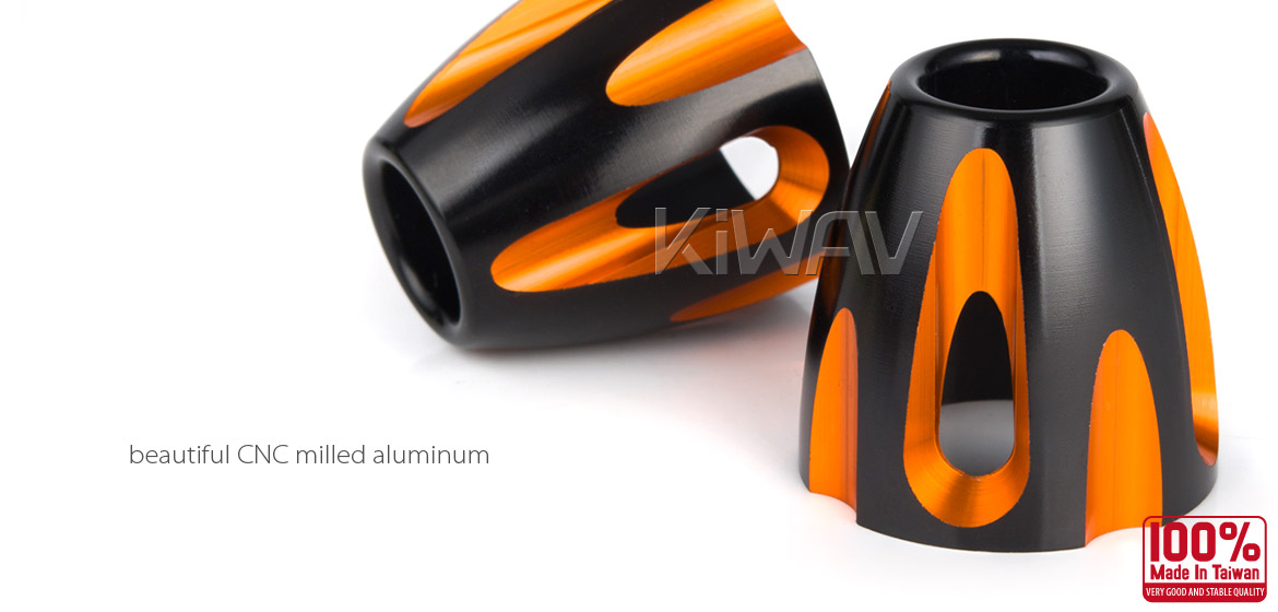 KiWAV bar ends Tower orange with black base fit 7/8 inch 1 inch hollow handlebar Magazi