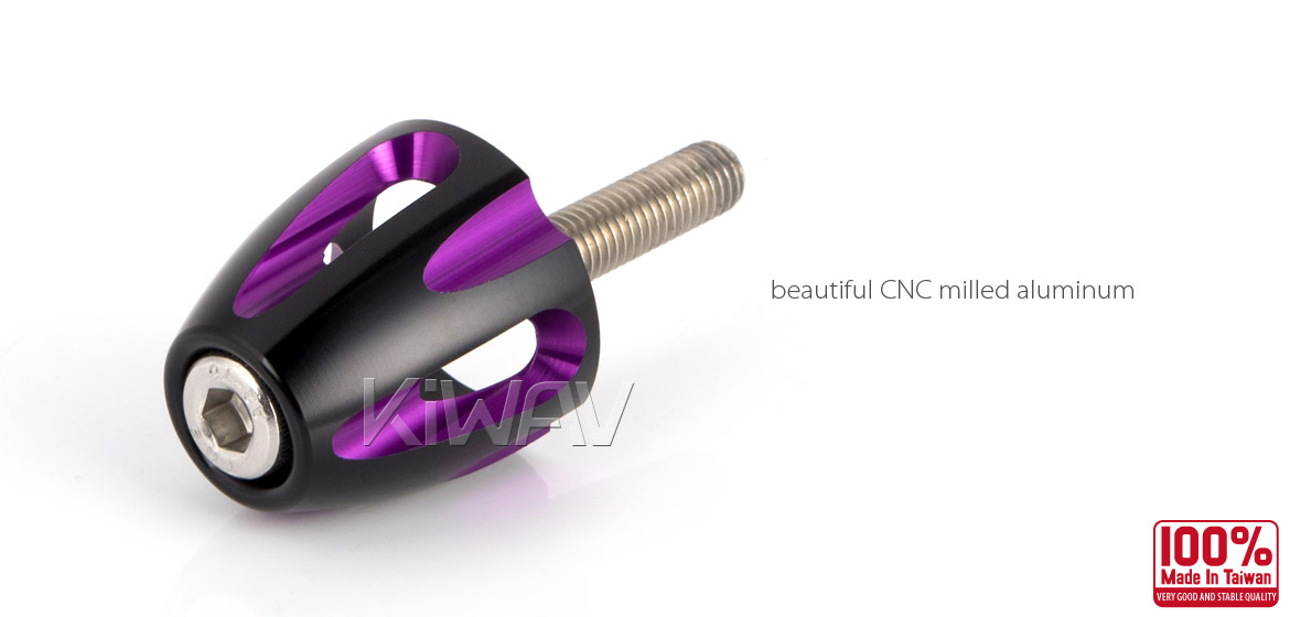 KiWAV bar ends Tower purple with silver base fit 7/8 inch 1 inch hollow handlebar Magazi