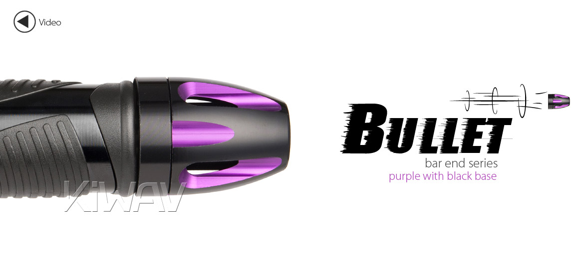 KiWAV bar ends Tower purple with black base fit 7/8 inch 1 inch hollow handlebar Magazi