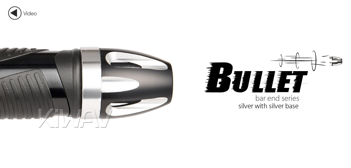 KiWAV bar ends Tower silver with silver base fit 7/8 inch 1 inch hollow handlebar Magazi