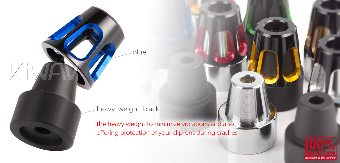 KiWAV bar ends Tower blue with black base fit 7/8 inch 1 inch hollow handlebar Magazi