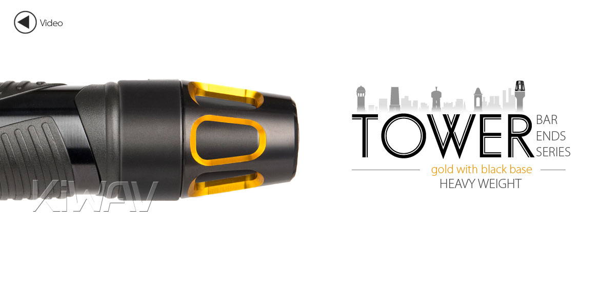 KiWAV bar ends Tower gold with black base fit 7/8 inch 1 inch hollow handlebar Magazi
