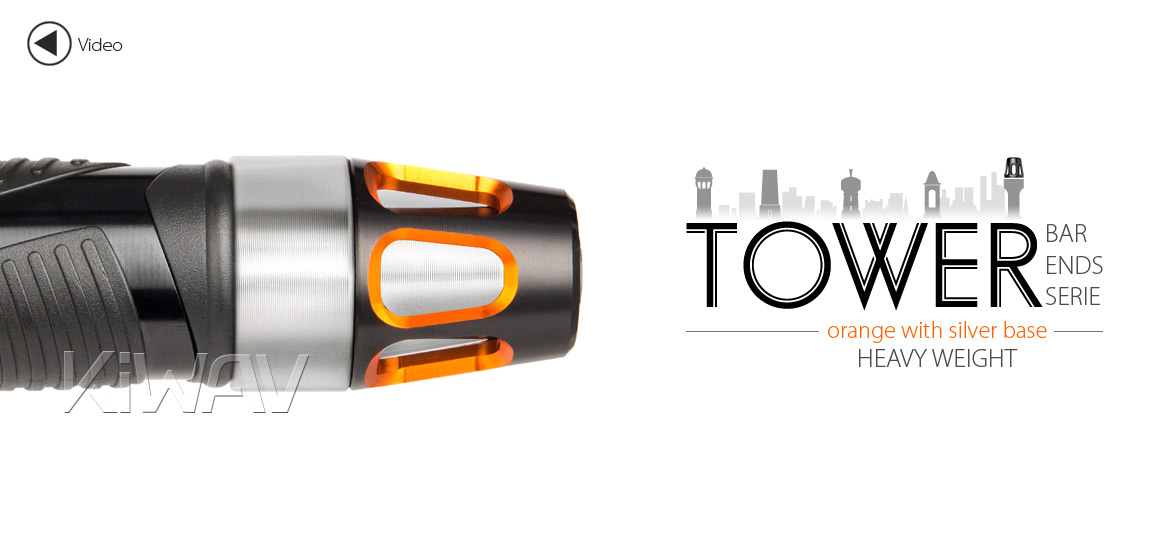 KiWAV bar ends Tower orange with silver base fit 7/8 inch 1 inch hollow handlebar Magazi