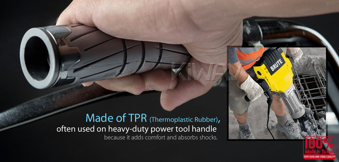 KiWAV TPR rubber grips Wheel black for 7/8 inch handlebar with thumb throttle