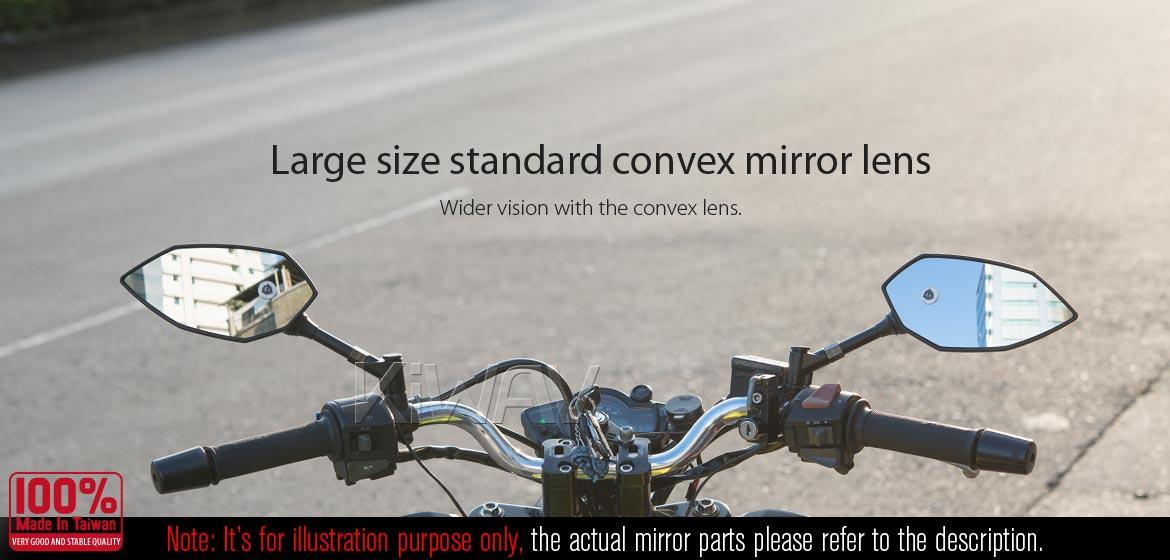 KiWAV motorcycle BSD system built in rear view mirrors Buck black for most Harley Davidson