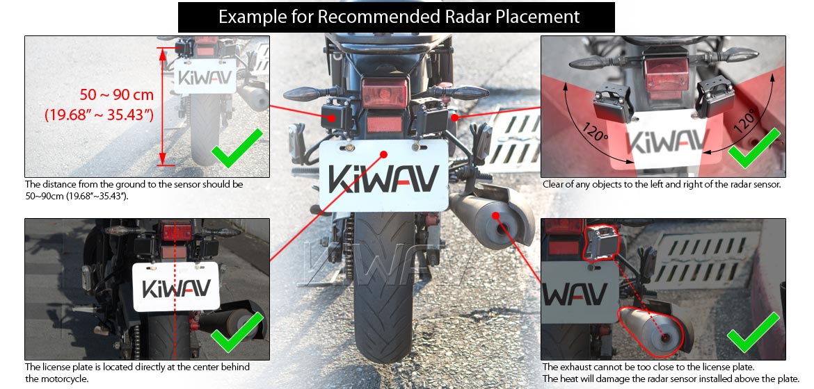KiWAV motorcycle BSD system with LED indicators for most Harley Davidson