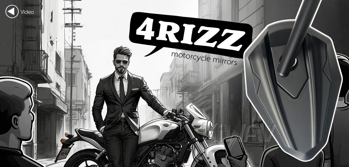 Motorcycle mirrors 4Rizz black universal fit for 10mm thread
