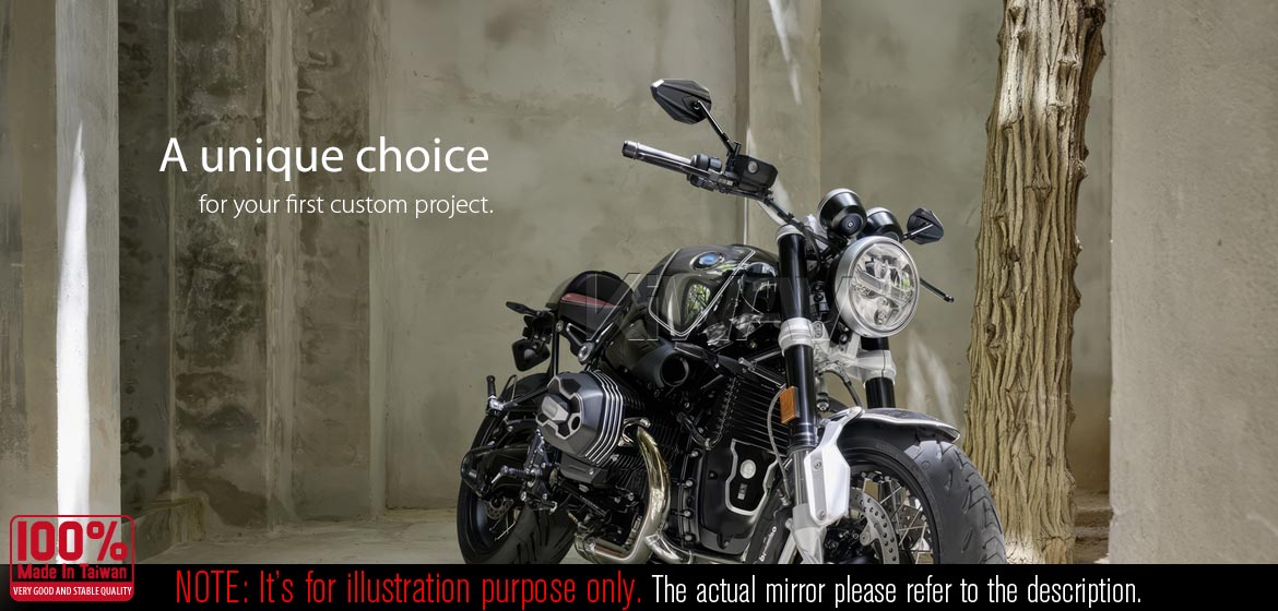 Motorcycle mirrors 4Rizz black compatible for most BMW motorcycles