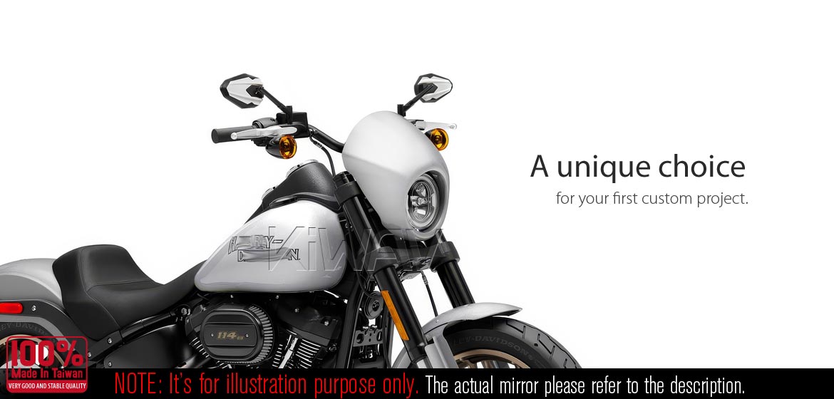 Motorcycle mirrors 4Rizz white compatible for Harley Davidson
