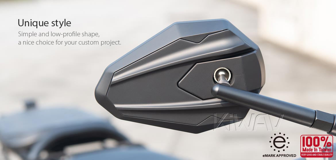 Motorcycle mirrors 4Rizz black for scooter 8mm
