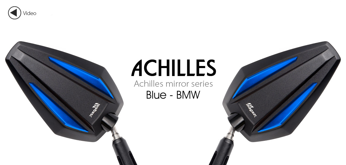 KiWAV Achilles blue motorcycle mirrors fit bmw Magazi