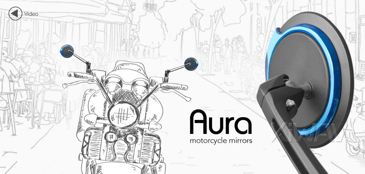 KiWAV motorcycle mirrors Aura blue compatible for most BMW
