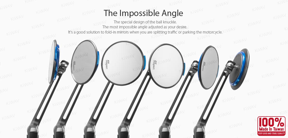 The thinnest motoryclce mirrors KiWAV Aura blue compatible for most Harley Davidson