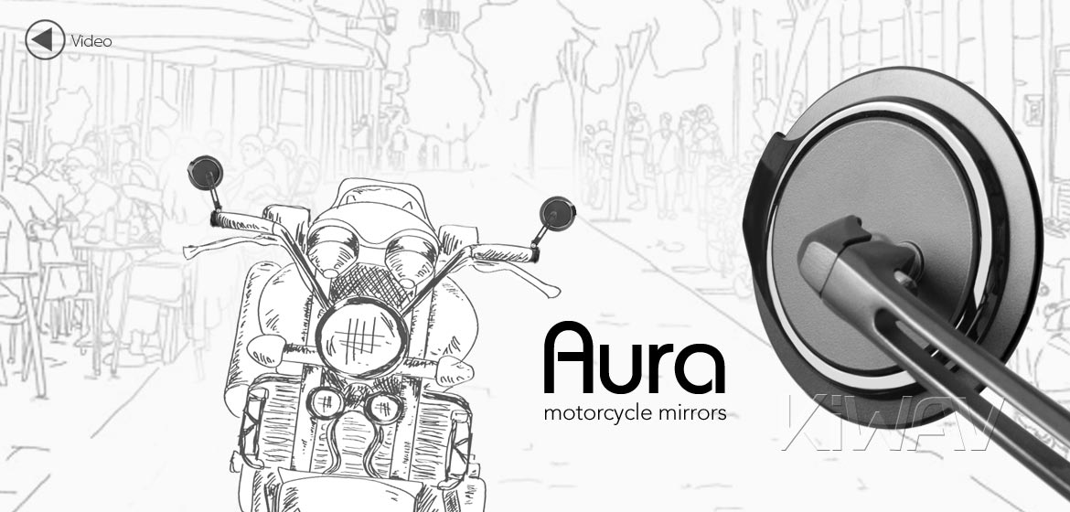 KiWAV motorcycle bar end mirrors Aura black compatible for BMW