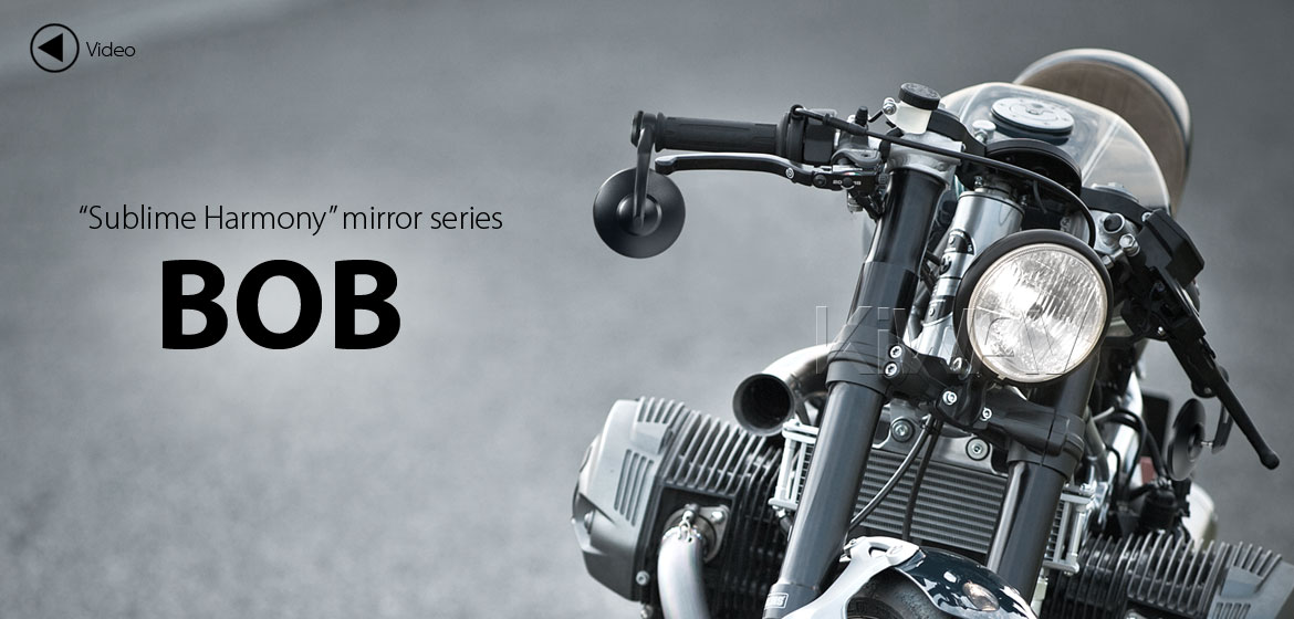 KiWAV motorcycle bar end mirrors Bob black for Indian