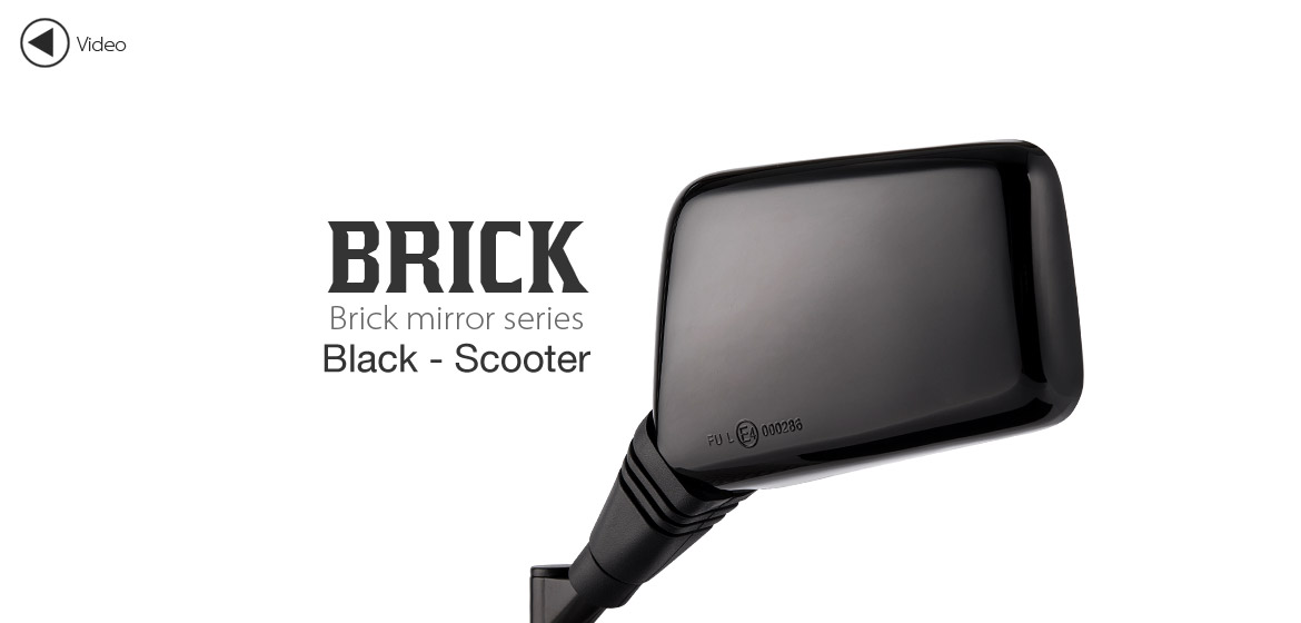 Magazi Brick black 8mm mirror LH for motorcycle golf cart