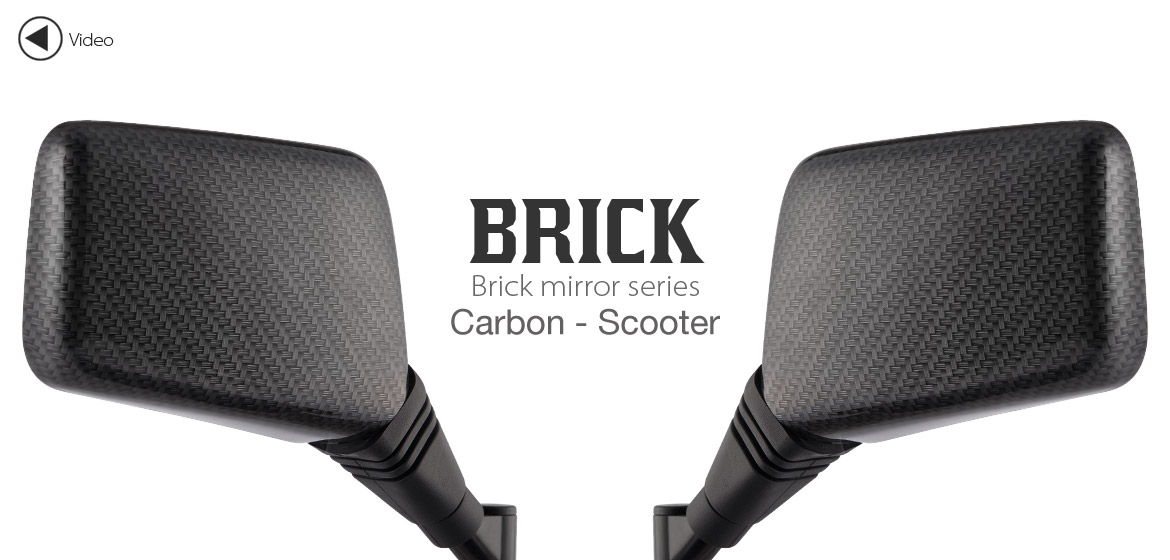 Magazi Brick carbon 8mm mirrors a pair for motorcycle, golf cart