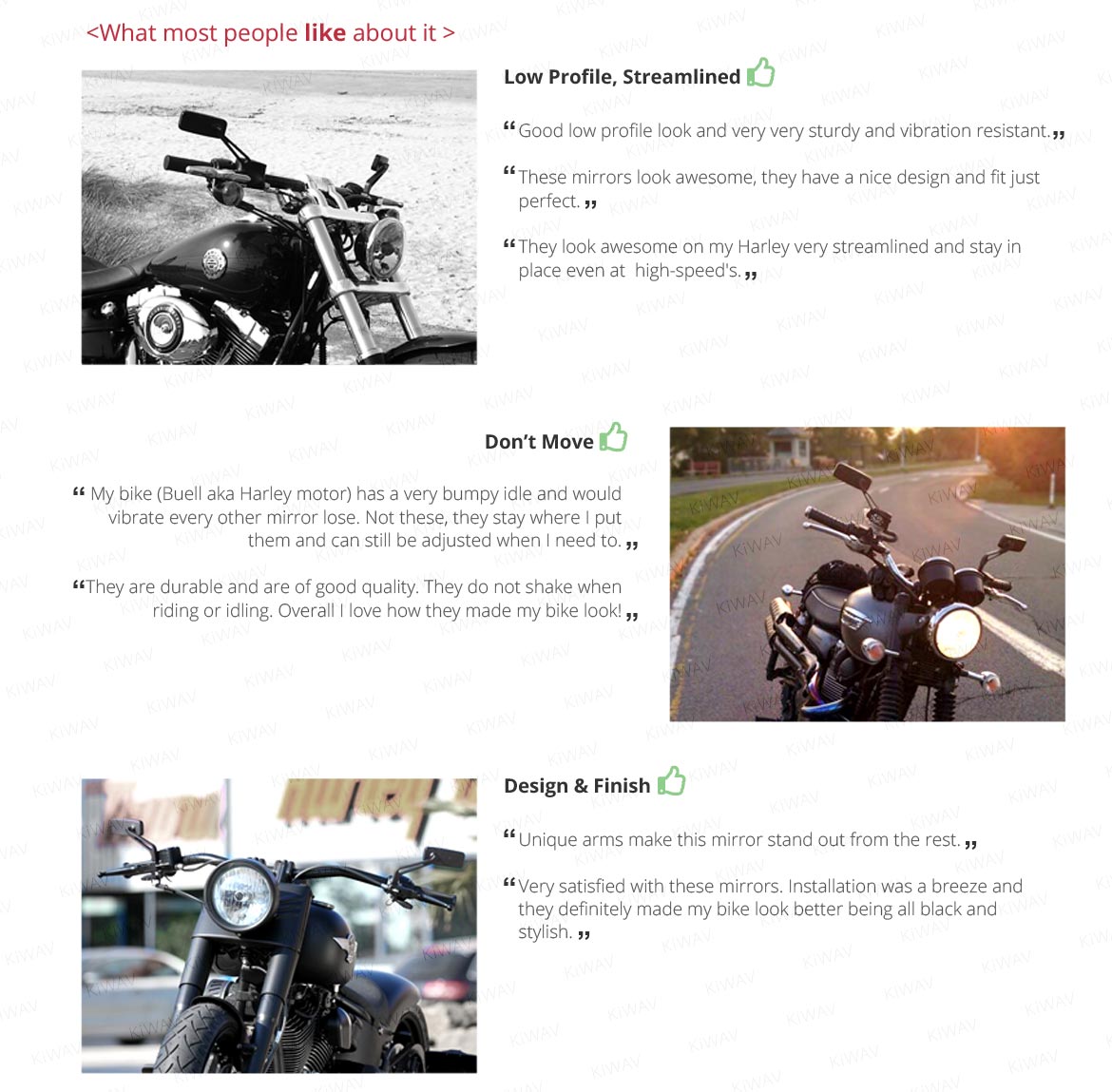 KiWAV Magazi Classic motorcycle mirror series universal