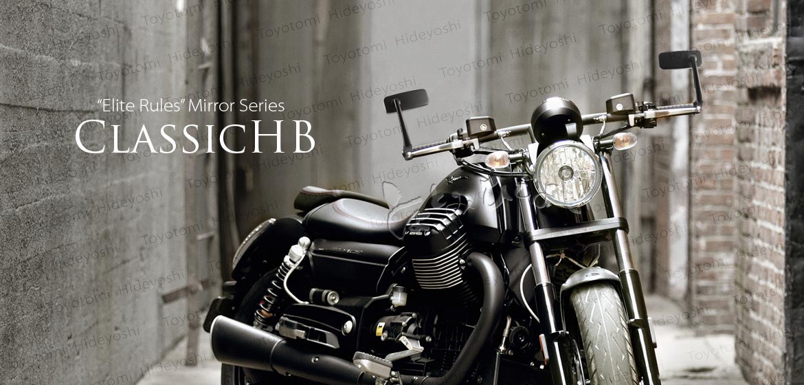 KiWAV ClassicHB black motorcycle bar end mirrors for most Moto Guzzi